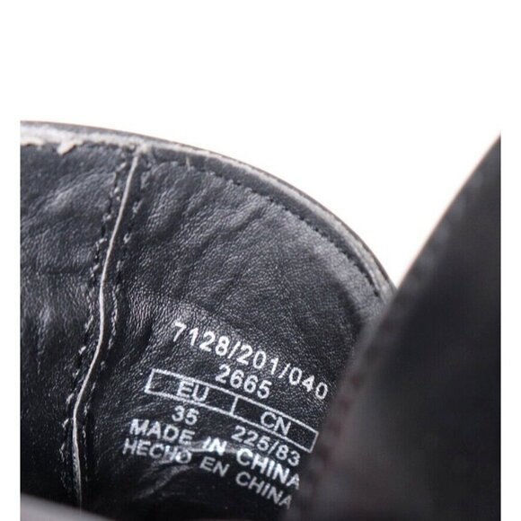 Zara Trafaluc Women's Size US 5.5 Black Lug Sole Ankle Boots Vegan Platform Shoe - Picture 5 of 8